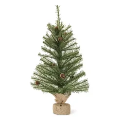 Mini Pinecone Christmas Tree in Burlap Sack, 2 ft.