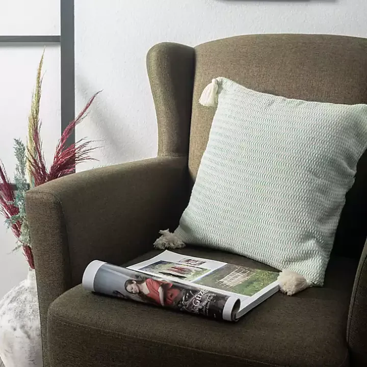 Mint Trapeze Organic Cotton Throw Pillow