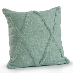 Misty Jade Tufted Diamond Pillow, 18 in.