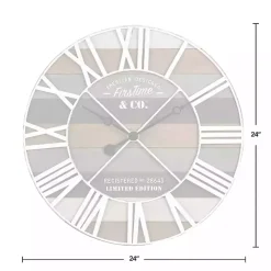 Mixed Planks and White Wooden Wall Clock