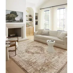 Mocha and Cream Sorrento Area Rug, 5x7