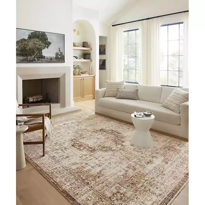 Mocha and Cream Sorrento Area Rug, 5x7