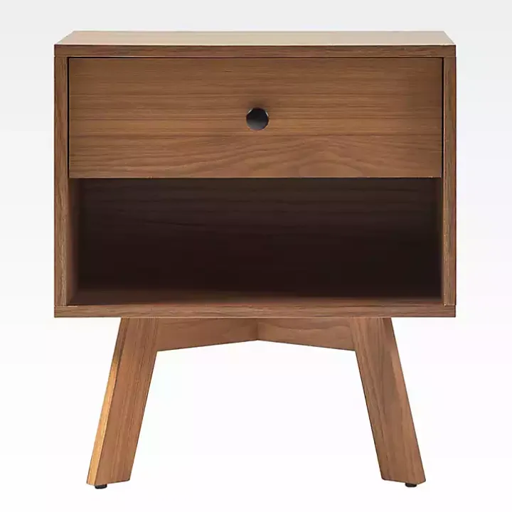 Mocha Wood Mid-century Modern Nightstand
