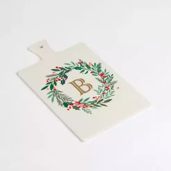 Monogram B Christmas Wreath Serving Board