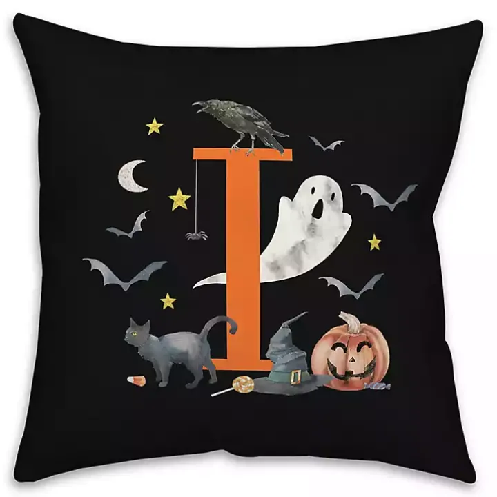 Monogram I Halloween Indoor/Outdoor Pillow