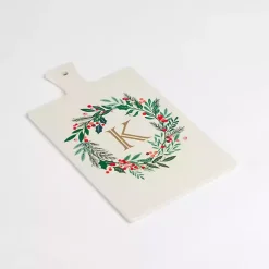 Monogram K Christmas Wreath Serving Board