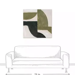 Moody Green Shapes II Canvas Art Print