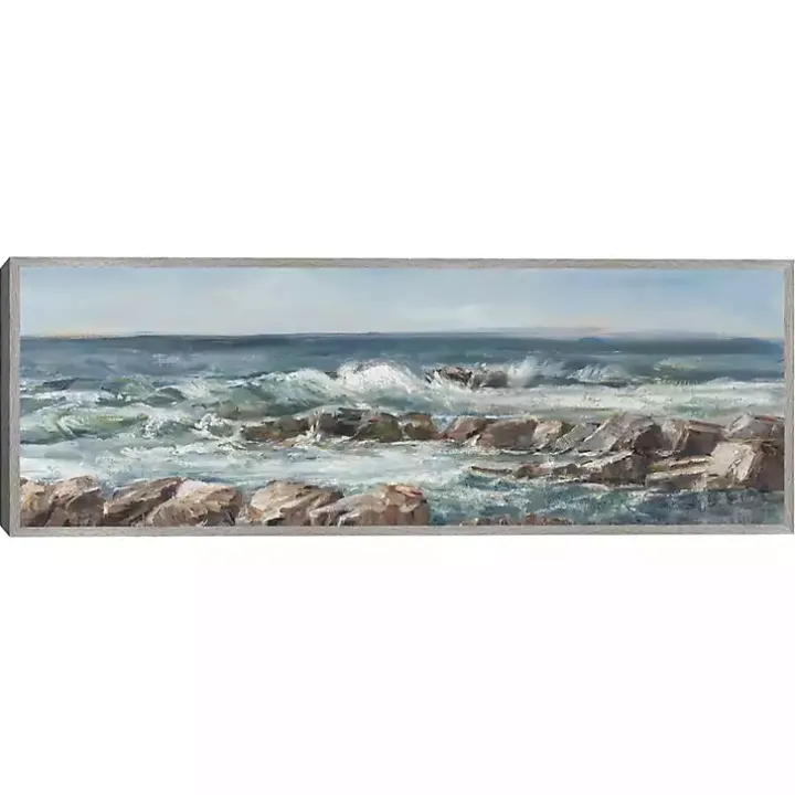 Moody Ocean View Framed Canvas Art Print