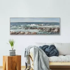 Moody Ocean View Framed Canvas Art Print