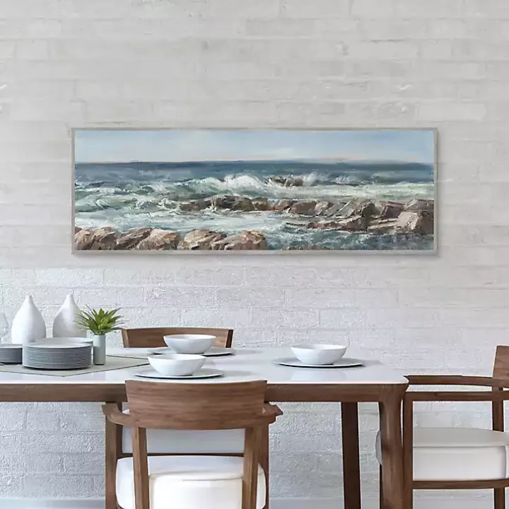 Moody Ocean View Framed Canvas Art Print