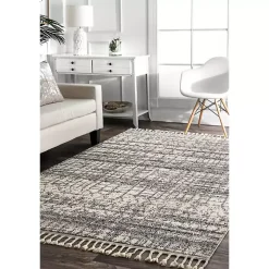 Moroccan Tassel Area Rug, 5x8