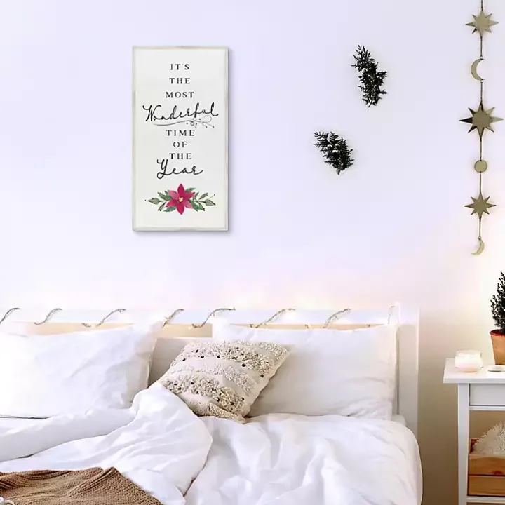 Most Wonderful Time Christmas Canvas Wall Plaque