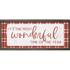 Most Wonderful Time Plaid Wall Plaque