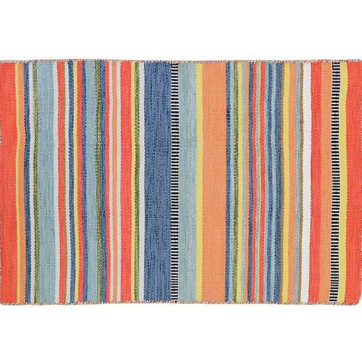 Multi Dhurri Stripe Indoor/Outdoor Scatter Rug