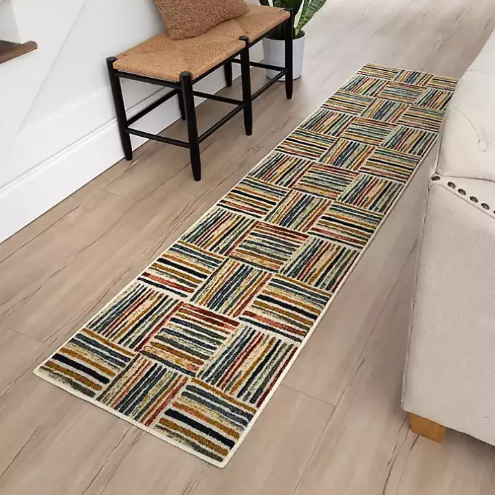 Multi Watercolor Strip Runner, 2x8