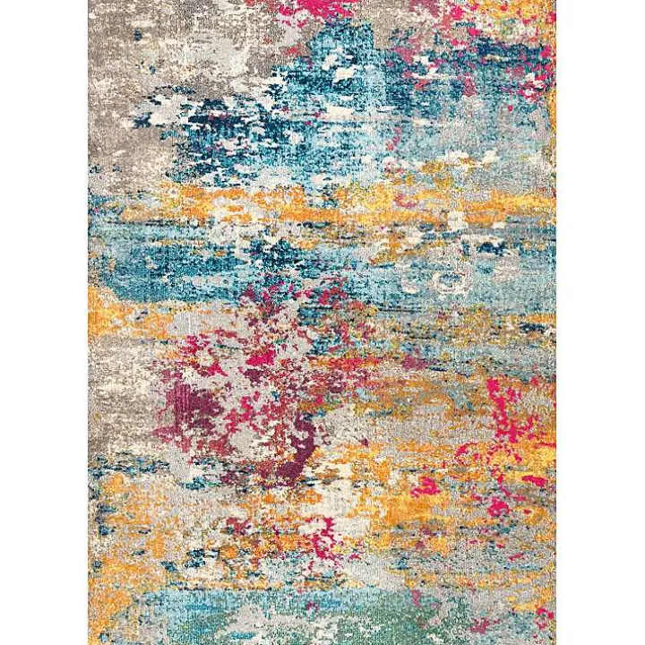 Multicolor Abstract Pattern Area Rug, 7x10