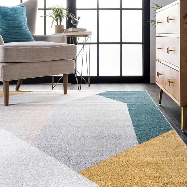 Multicolor Abstract Shapes Area Rug, 6x9