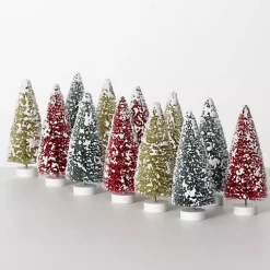 Multicolor Bottlebrush Christmas Trees, Set of 12