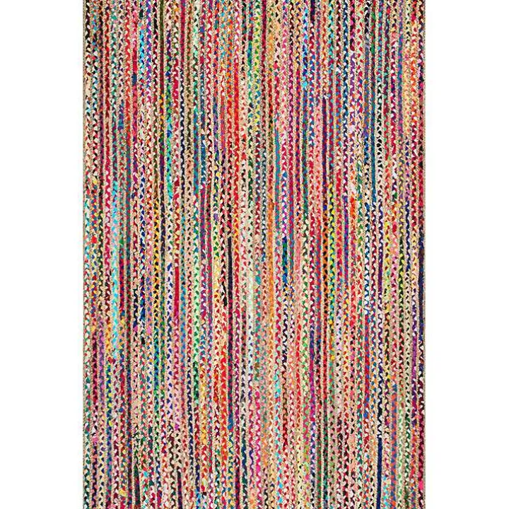 Multi-Color Braided Jute and Cotton Area Rug, 8x10