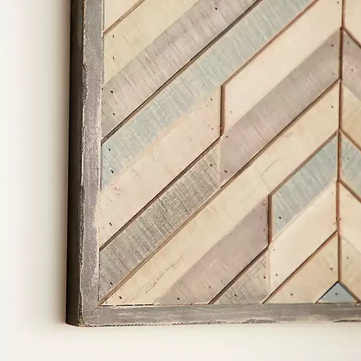 Multicolor Criss Cross Chevron Wood Wall Plaque