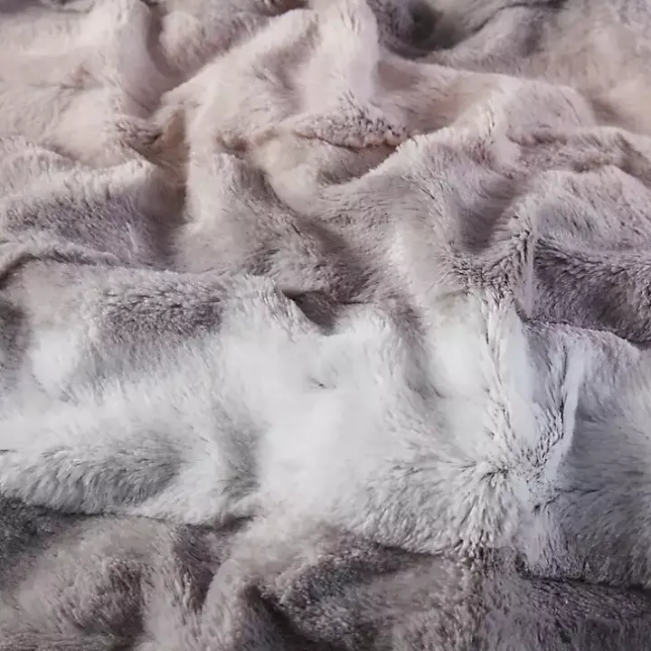 Multicolor Faux Fur Oversized Throw Blanket