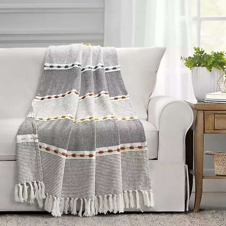 Multicolor Herringbone Stripe Throw