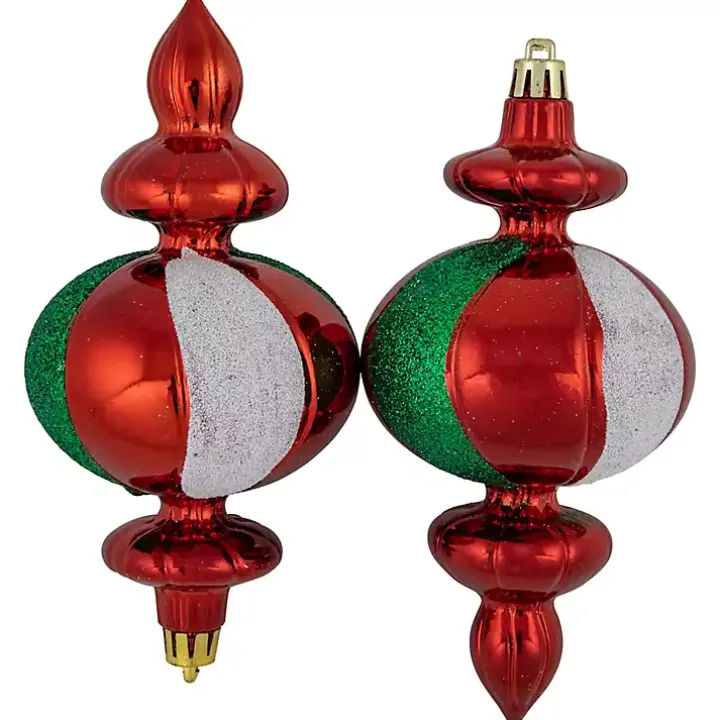 Multicolor Shatterproof Finial Ornaments, Set of 8