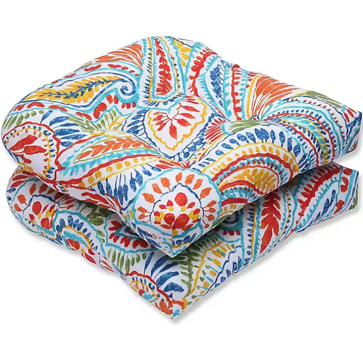 Multicolor Ummi Wicker Cushions, Set of 2