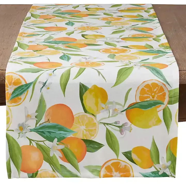 Multicolored Lemon and Orange Polyester Runner