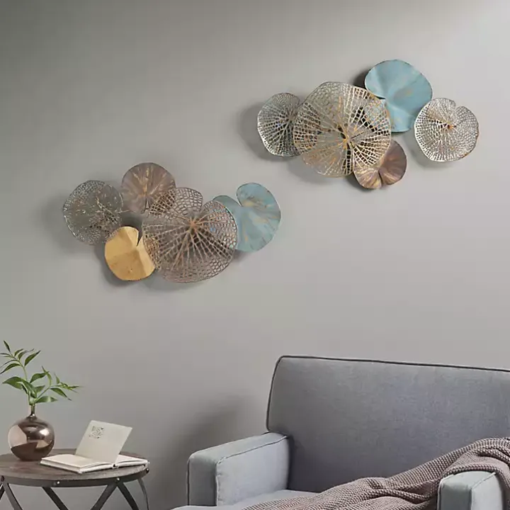 Multicolored Metal Circles Wall Plaques, Set of 2