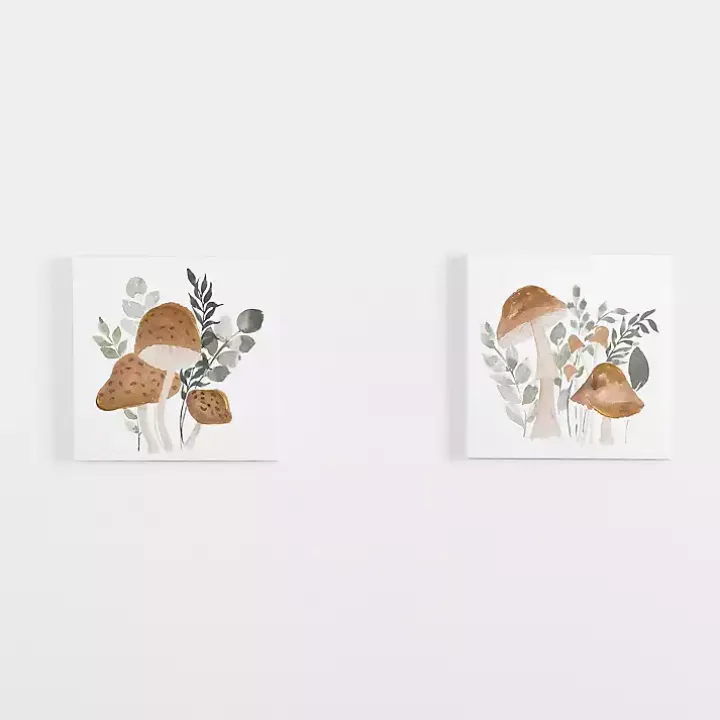 Mushroom Canvas Art Prints, Set of 2