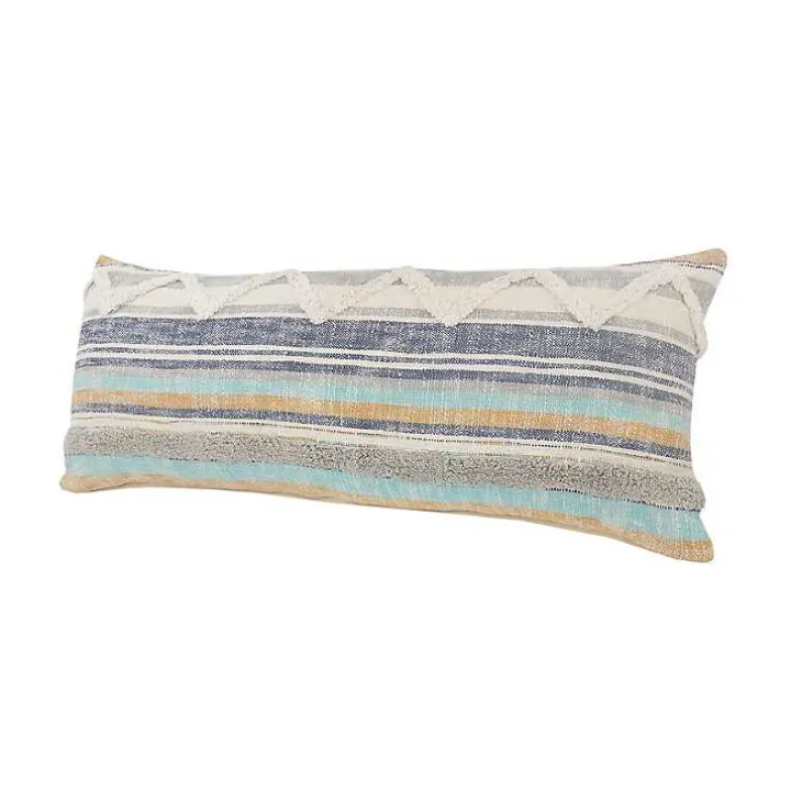 Myrtle Tufted Stripes Lumbar Pillow