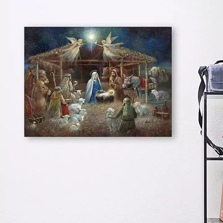 Nativity at Twilight Canvas Art Print