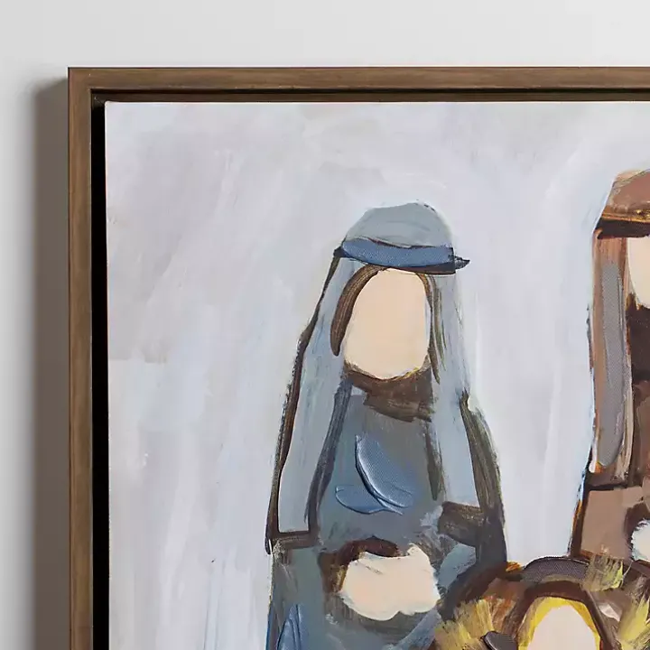 Nativity Neutral Canvas Wall Plaque