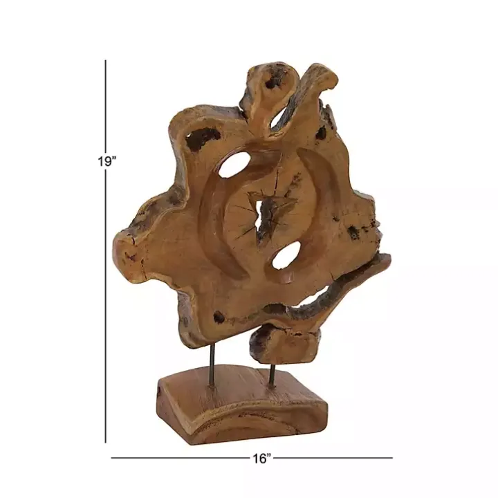 Natural Abstract Teak Wood Statue