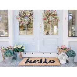 Natural and Black Coir Hello Doormat, 36x24 in.