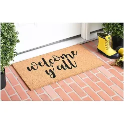Natural and Black Welcome Y'all Doormat