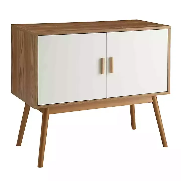 Natural and White Reversible Doors Cabinet