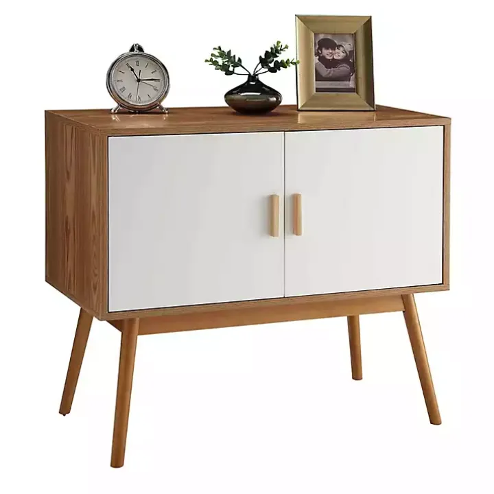 Natural and White Reversible Doors Cabinet