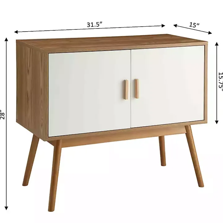 Natural and White Reversible Doors Cabinet
