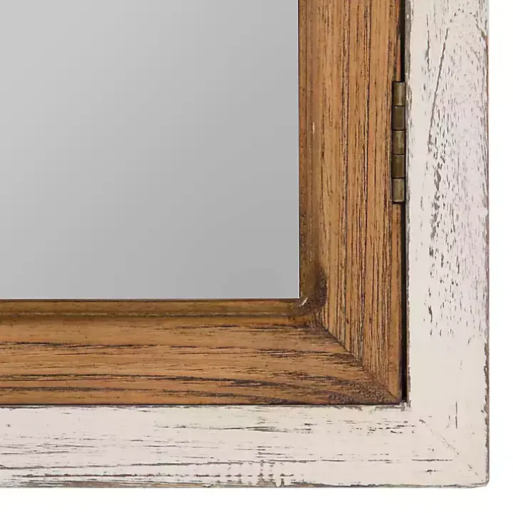 Natural Arched Pane Doors Wall Mirror