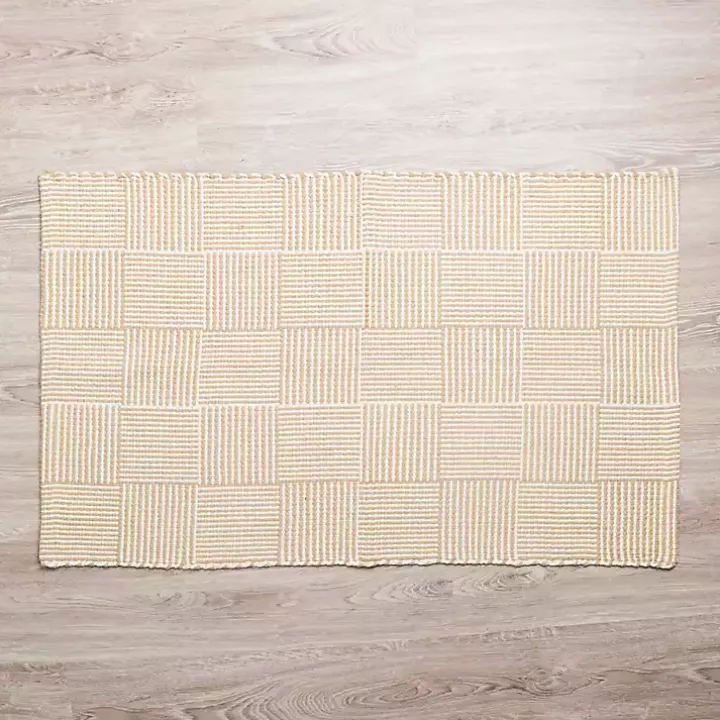 Natural Basketweave Scatter Rug