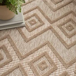Natural Beige Diamond Indoor/Outdoor Area Rug, 4x6