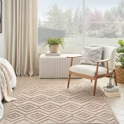 Natural Beige Diamond Indoor/Outdoor Area Rug, 4x6