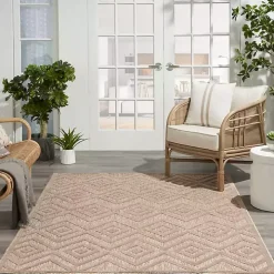 Natural Beige Diamond Indoor/Outdoor Area Rug, 4x6