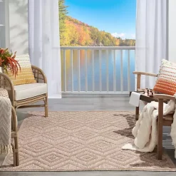 Natural Beige Diamond Indoor/Outdoor Area Rug, 4x6