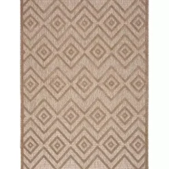 Natural Beige Diamond Indoor/Outdoor Area Rug, 5x7
