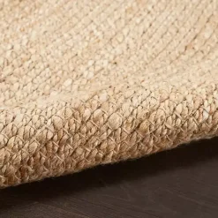 Natural Bleach Jute Reversible Area Rug, 5x7