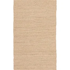 Natural Bleached Jute Area Rug, 3x5