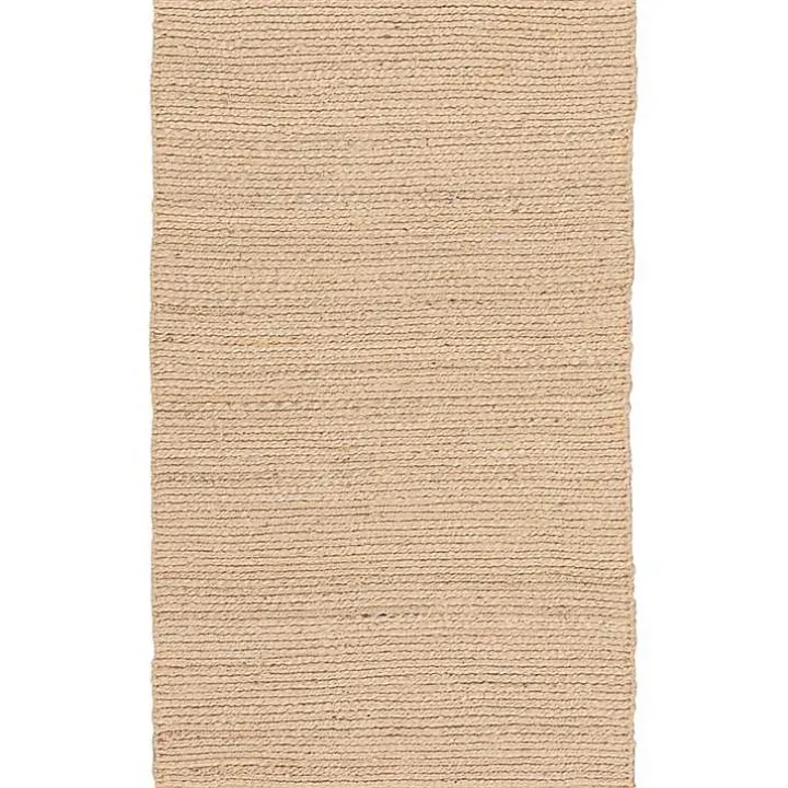 Natural Bleached Jute Area Rug, 3x5